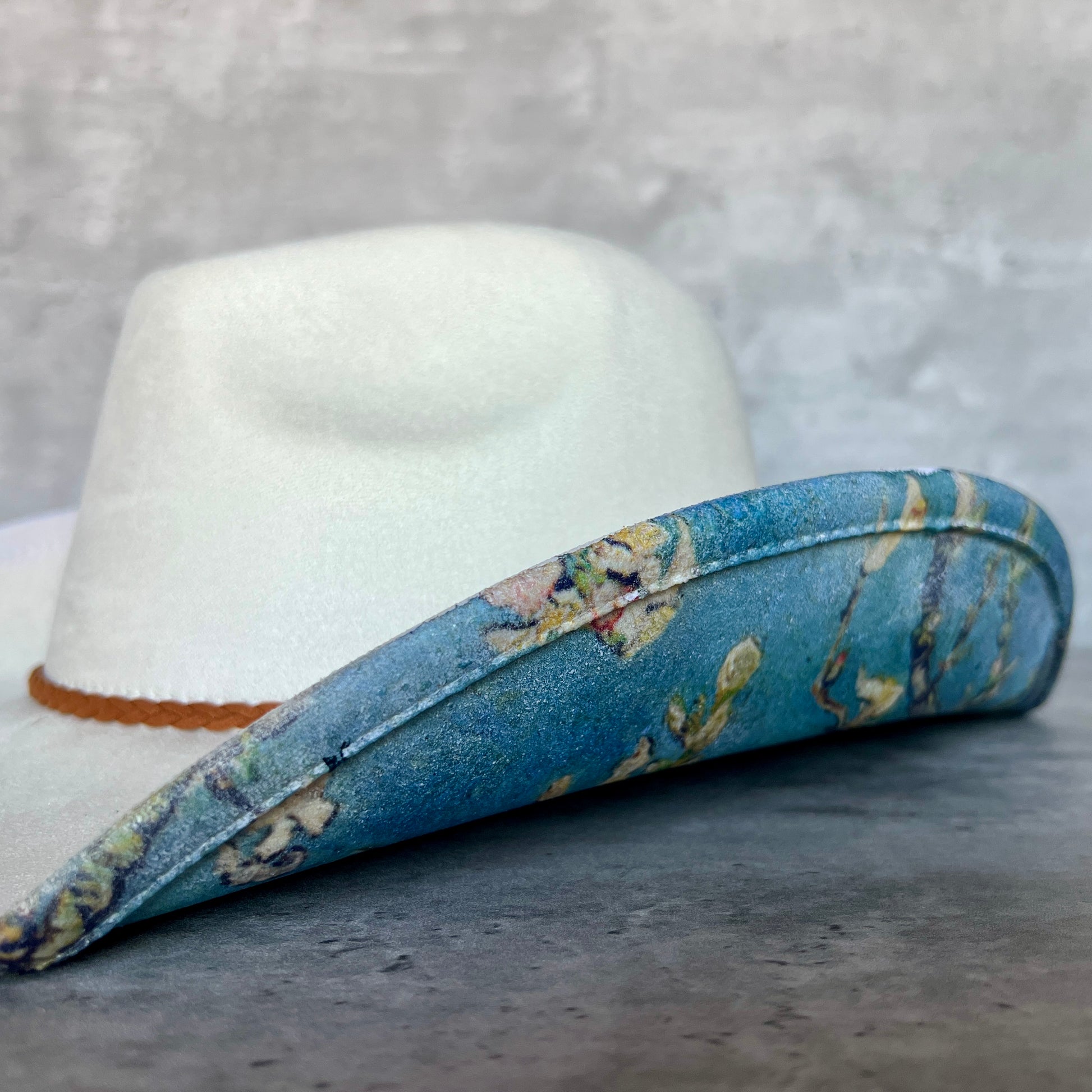Van Gogh Almond Blossom Suede Cowboy Hat