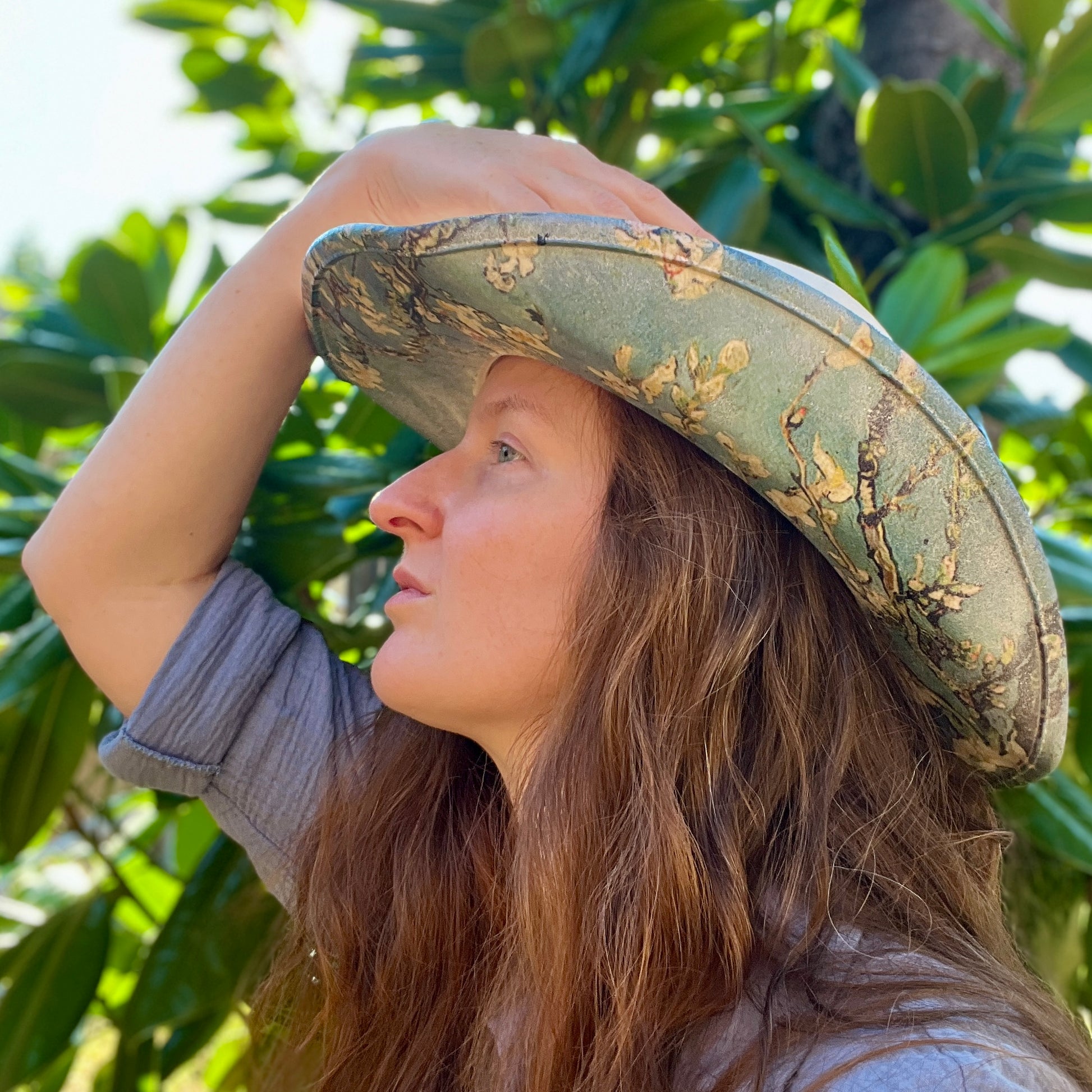 Van Gogh Almond Blossom Suede Cowboy Hat