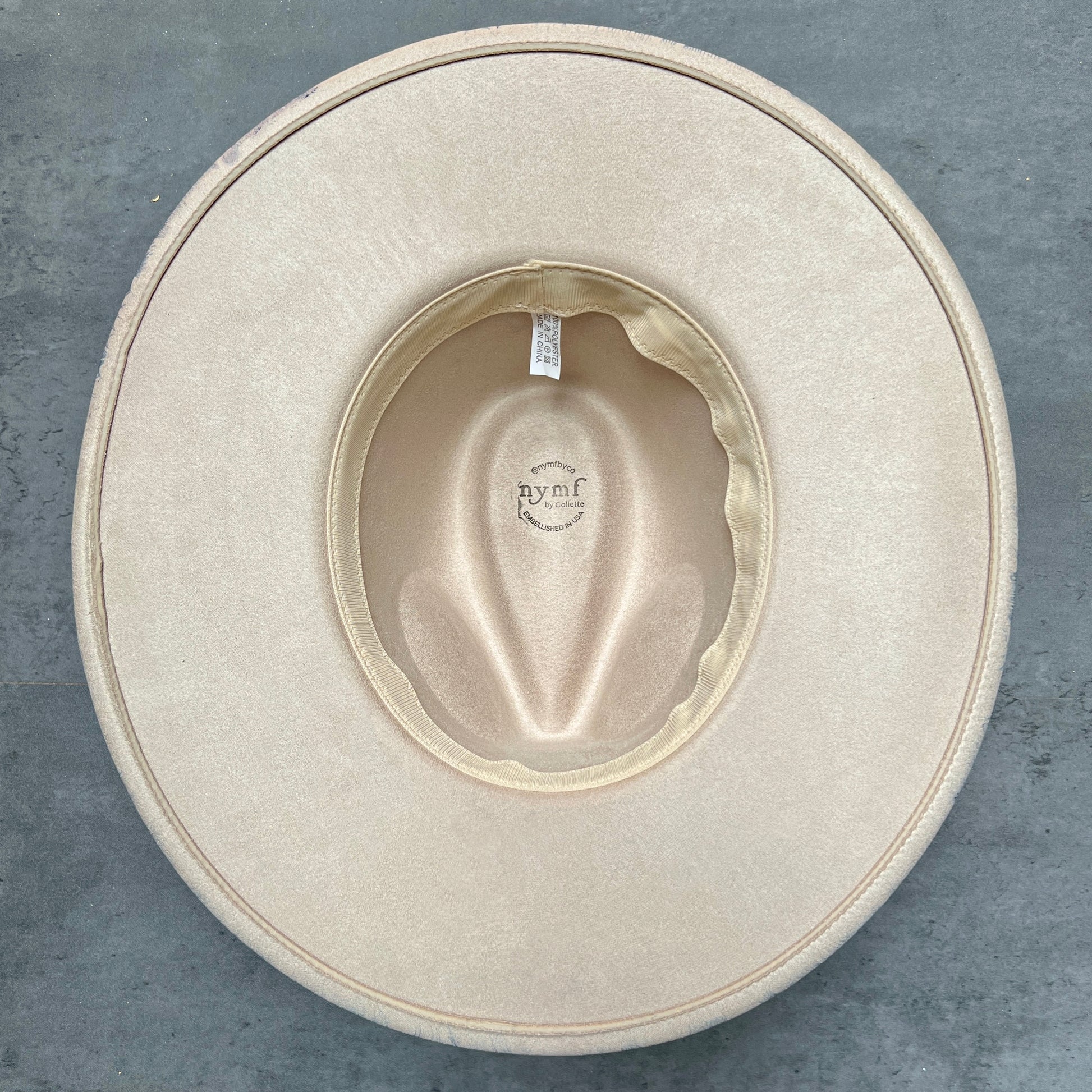 Blue Chinoiserie Suede Rancher Hat