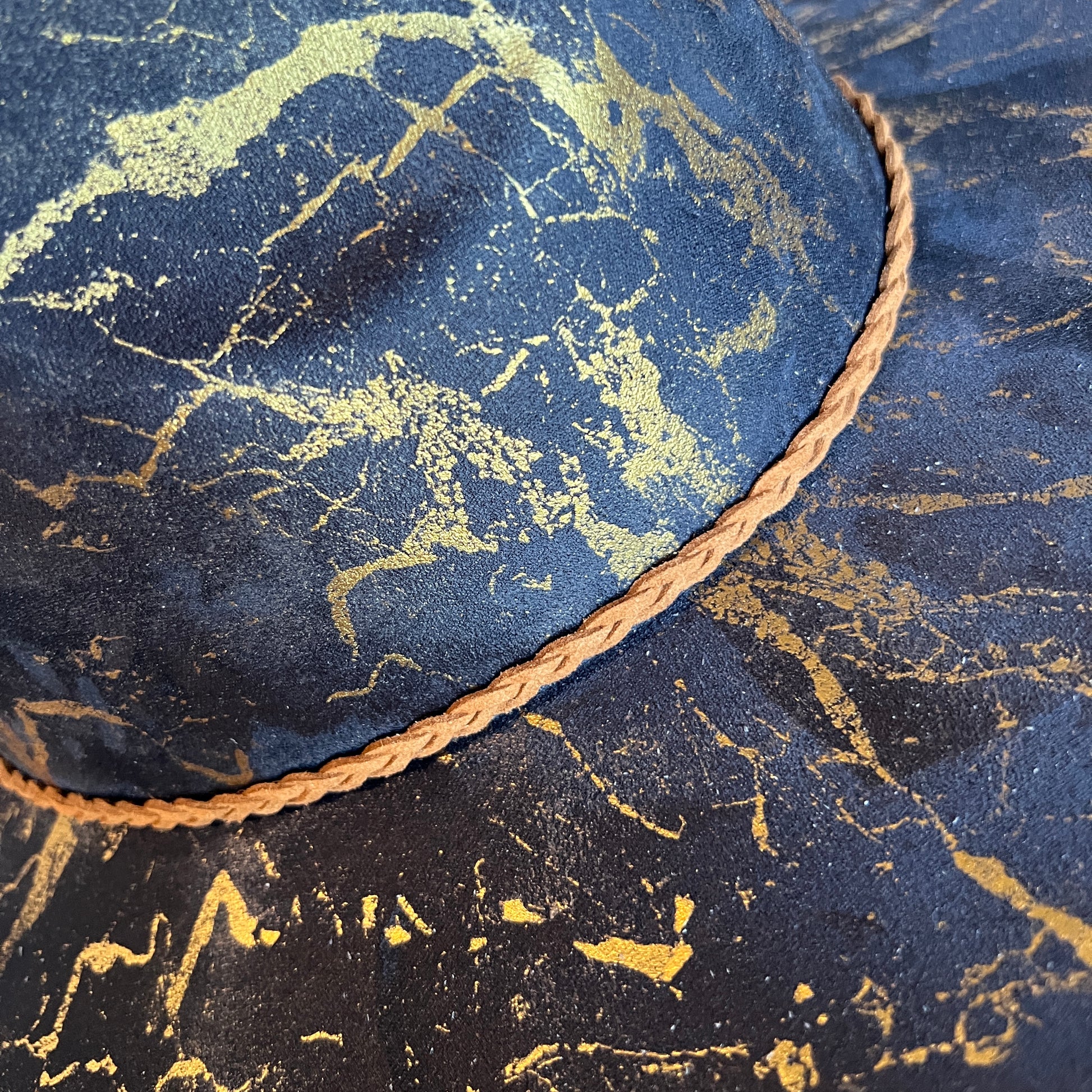 Gold Marbled Wide Brim Suede Rancher Hat