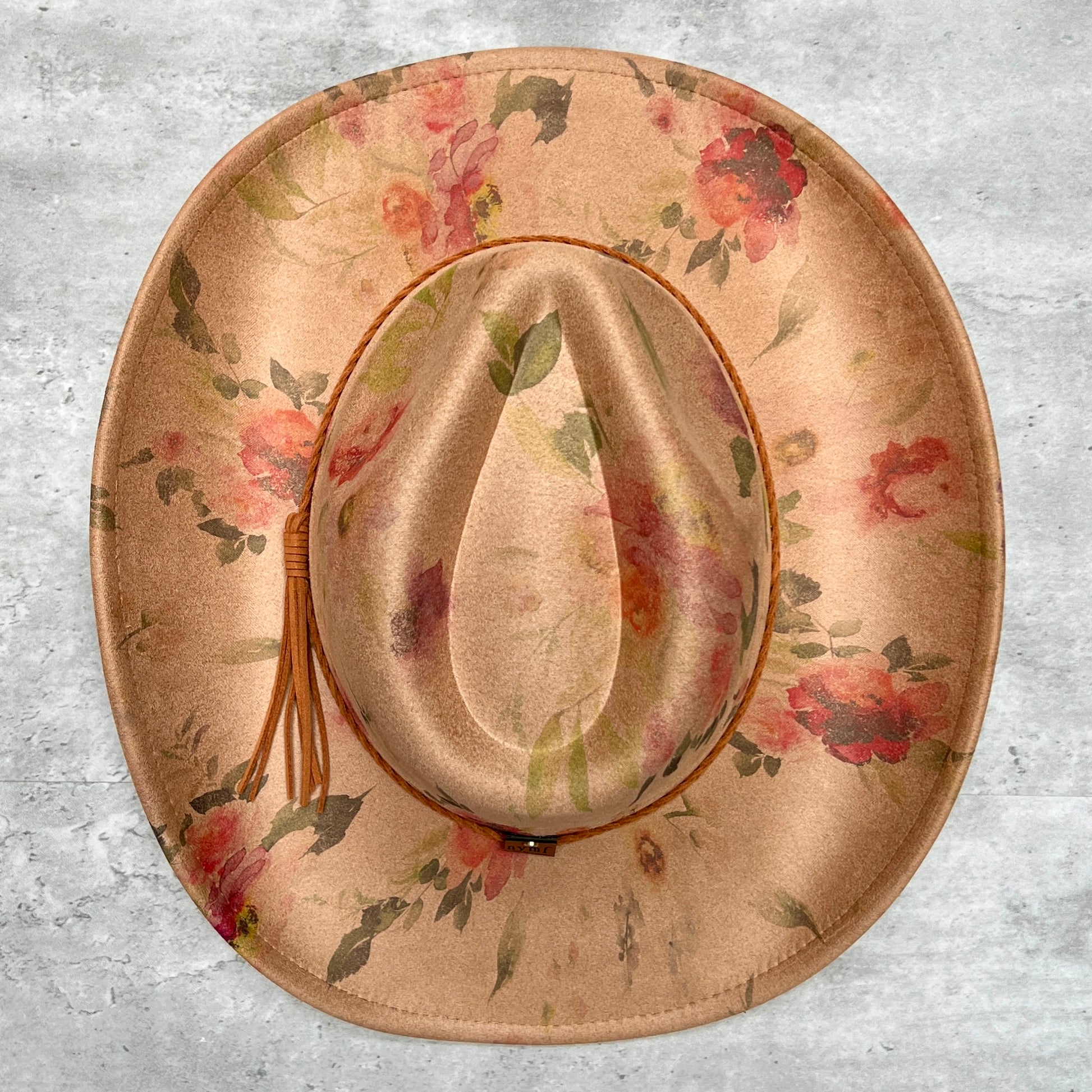 Red Roses Suede Cowboy Hat