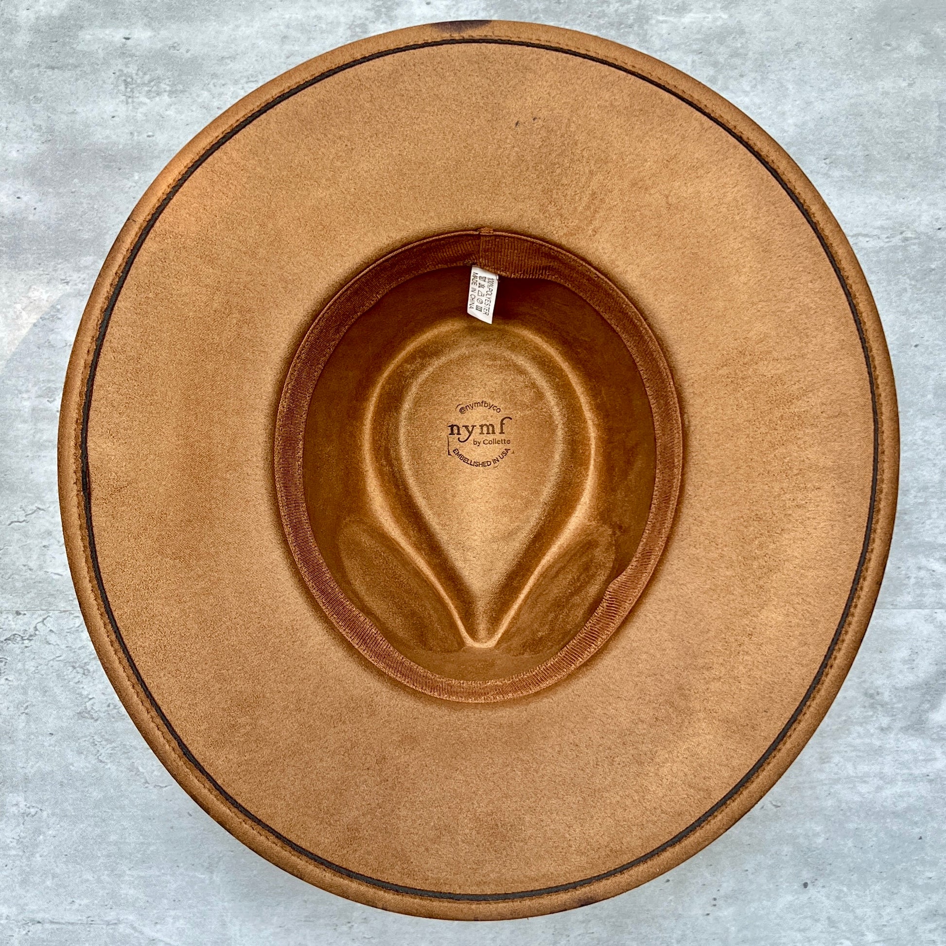 Tonal Floral Suede Rancher Hat