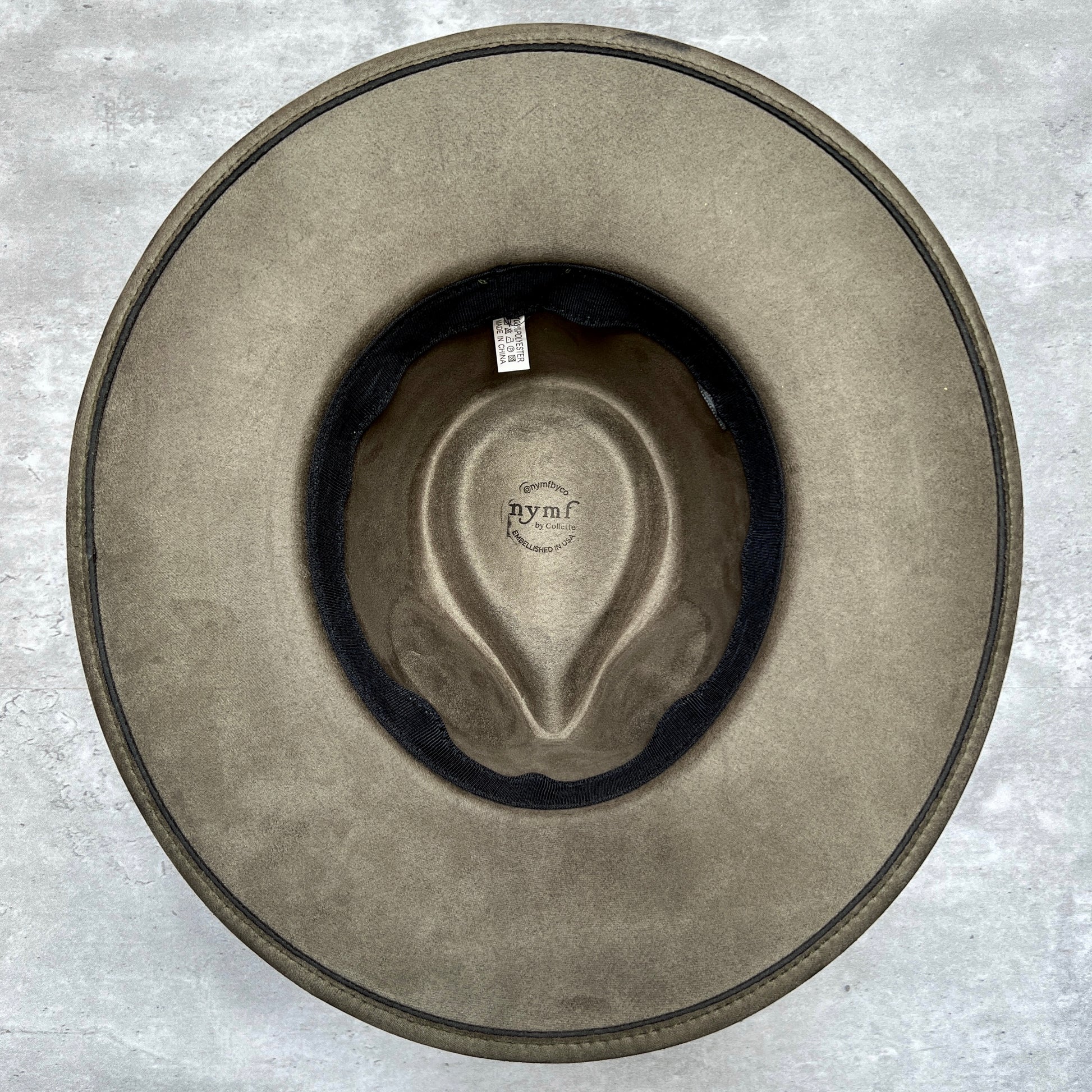 Tonal Floral Suede Rancher Hat