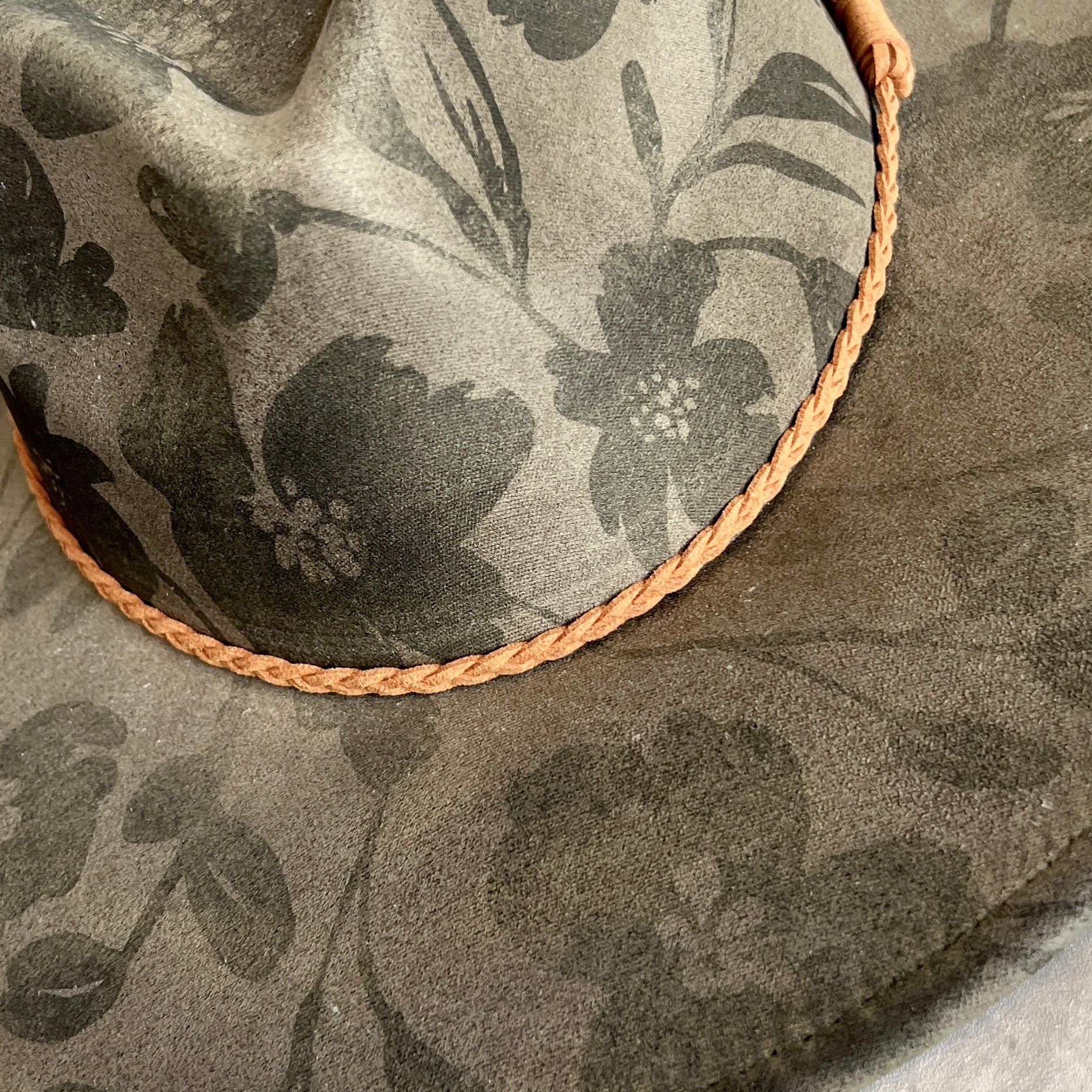 Tonal Floral Suede Rancher Hat