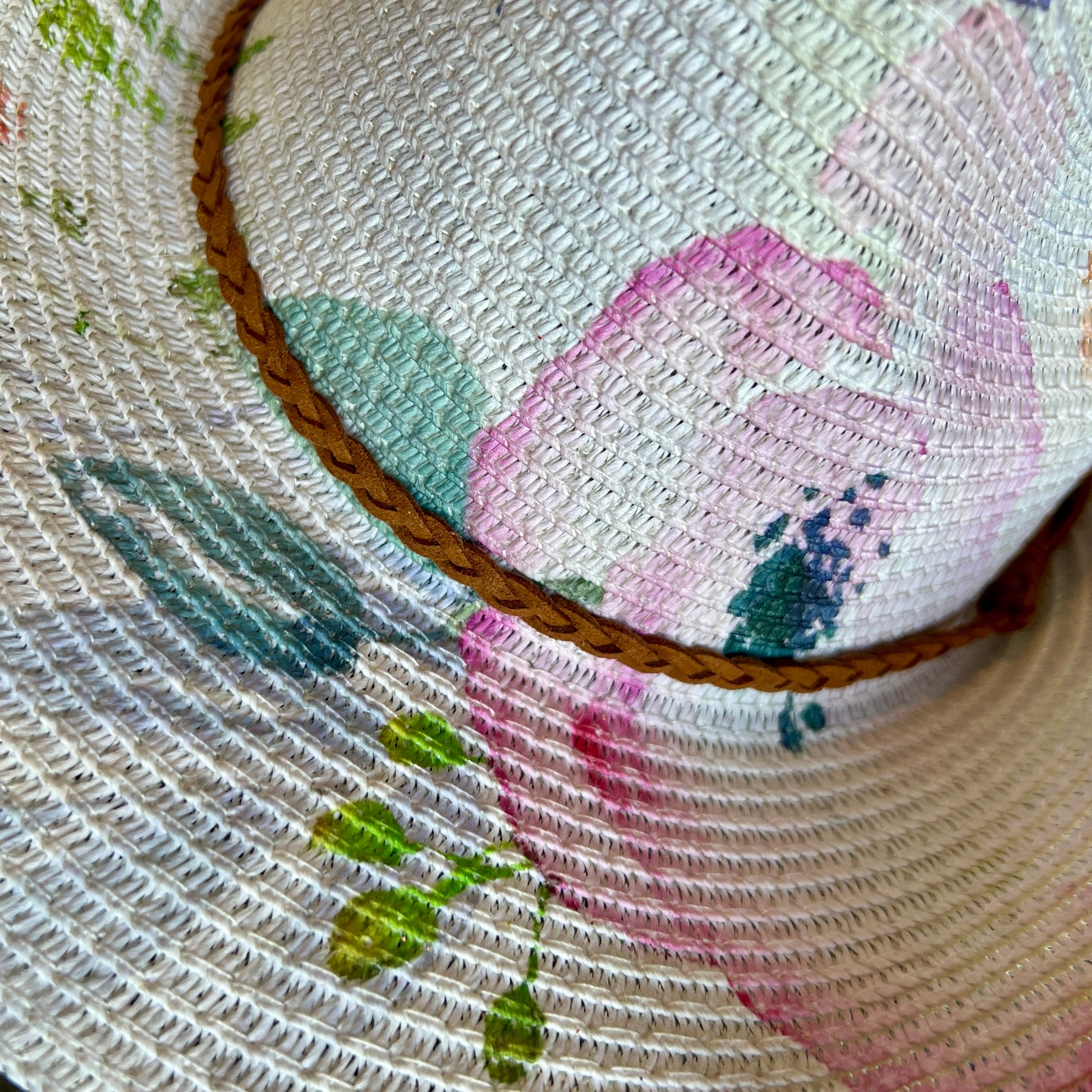 Watercolor Peonies Straw Cowboy Hat