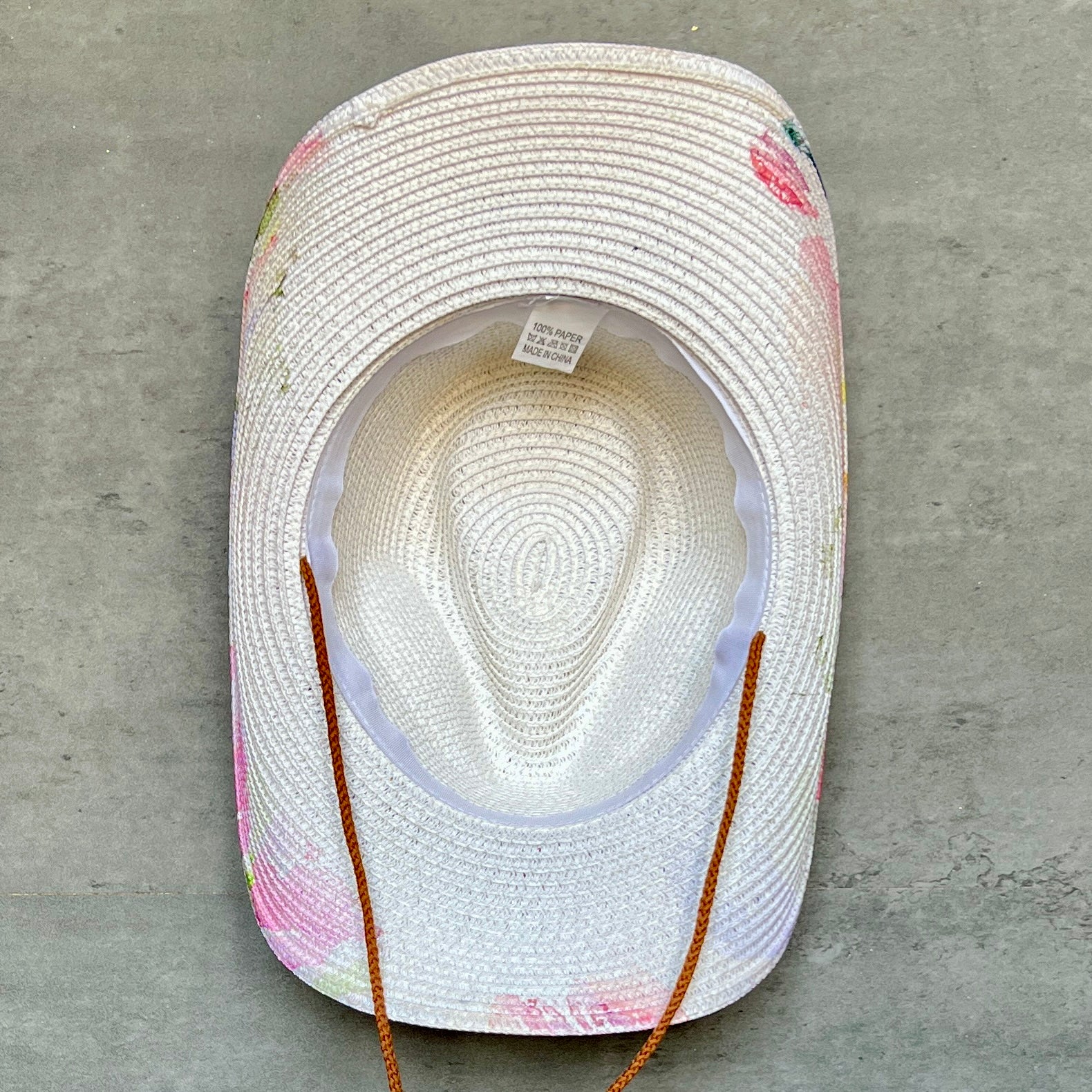 Watercolor Peonies Straw Cowboy Hat