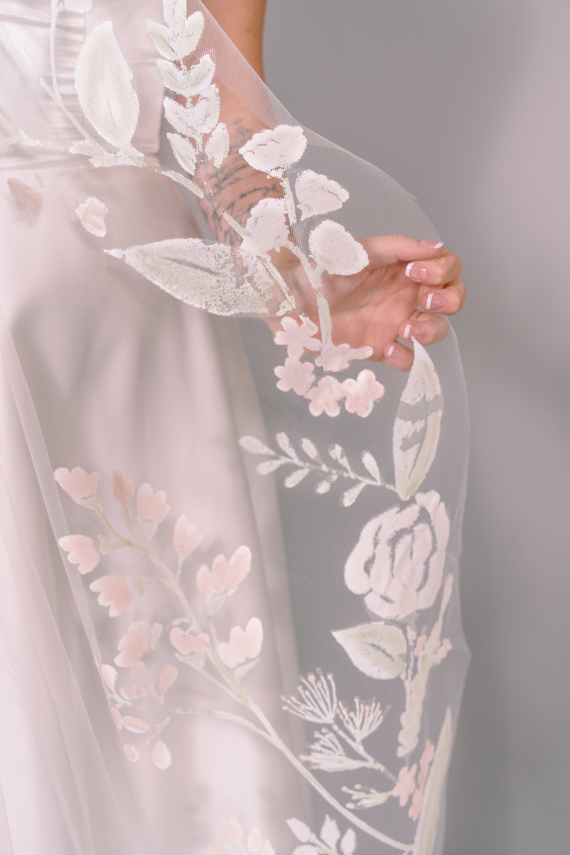 Wildflowers Hand-Painted Cathedral Veil