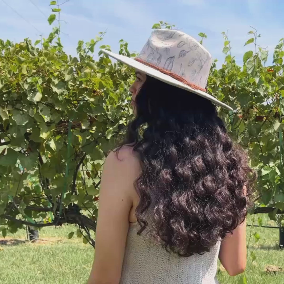 Blue Chinoiserie Suede Rancher Hat