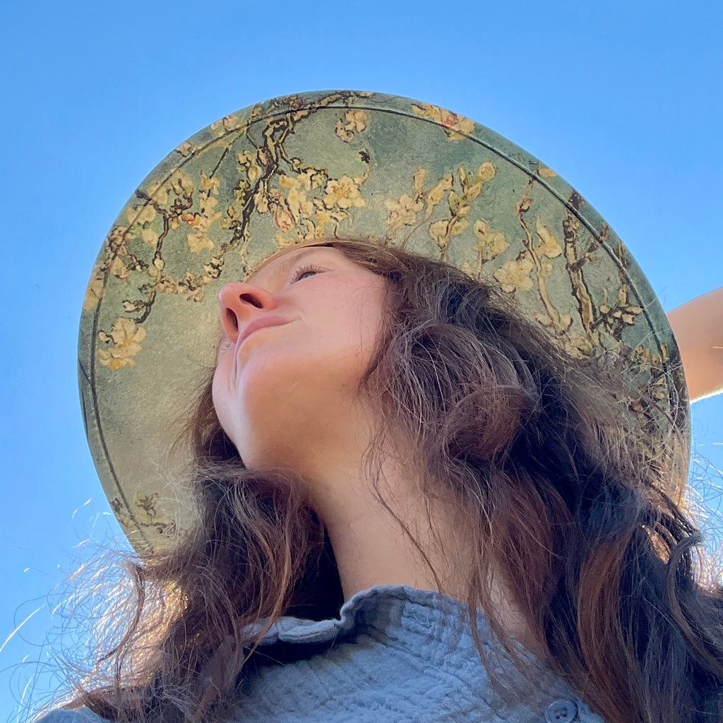 Van Gogh Almond Blossom Suede Rancher Hat