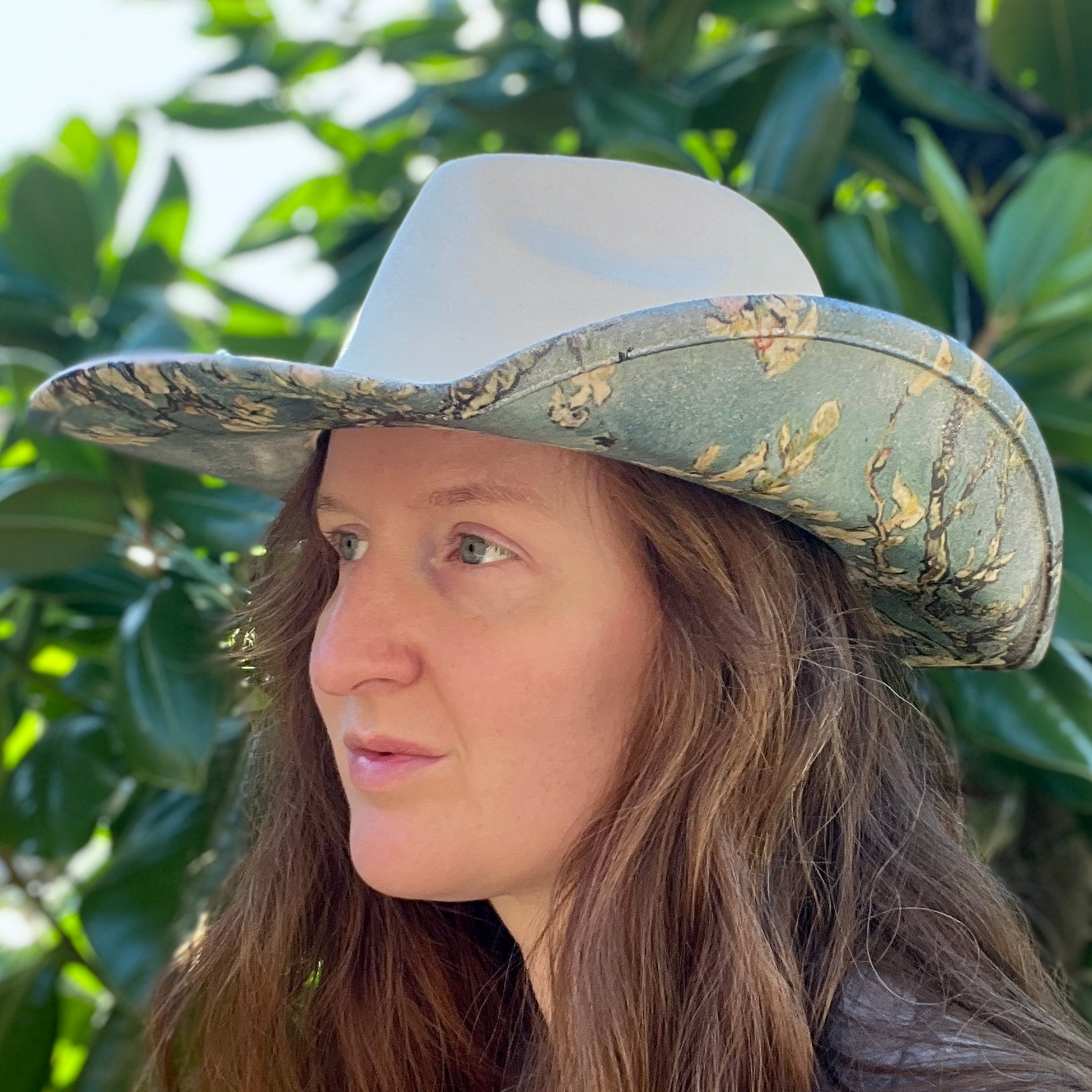 Van Gogh Almond Blossom Suede Cowboy Hat
