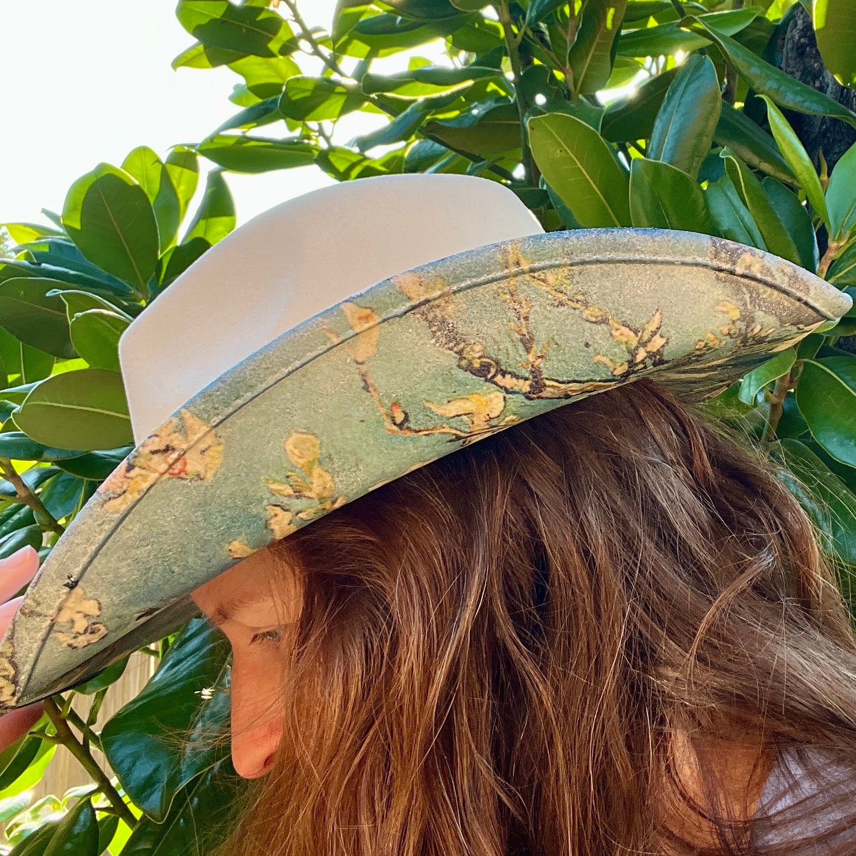 Van Gogh Almond Blossom Suede Cowboy Hat