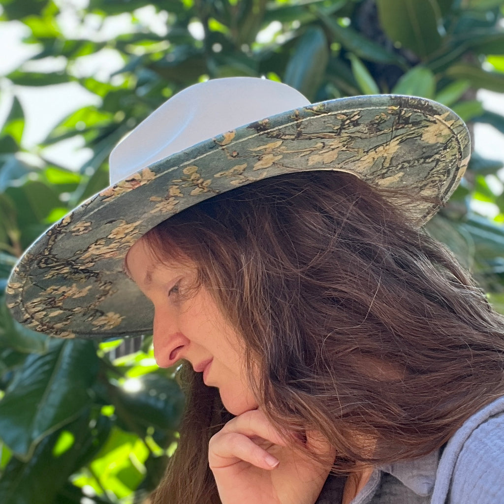 Van Gogh Almond Blossom Suede Rancher Hat