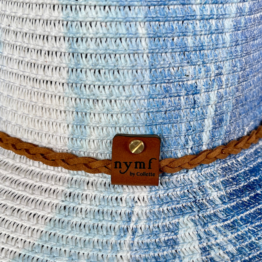 Blue Marbled Straw Cowboy Hat