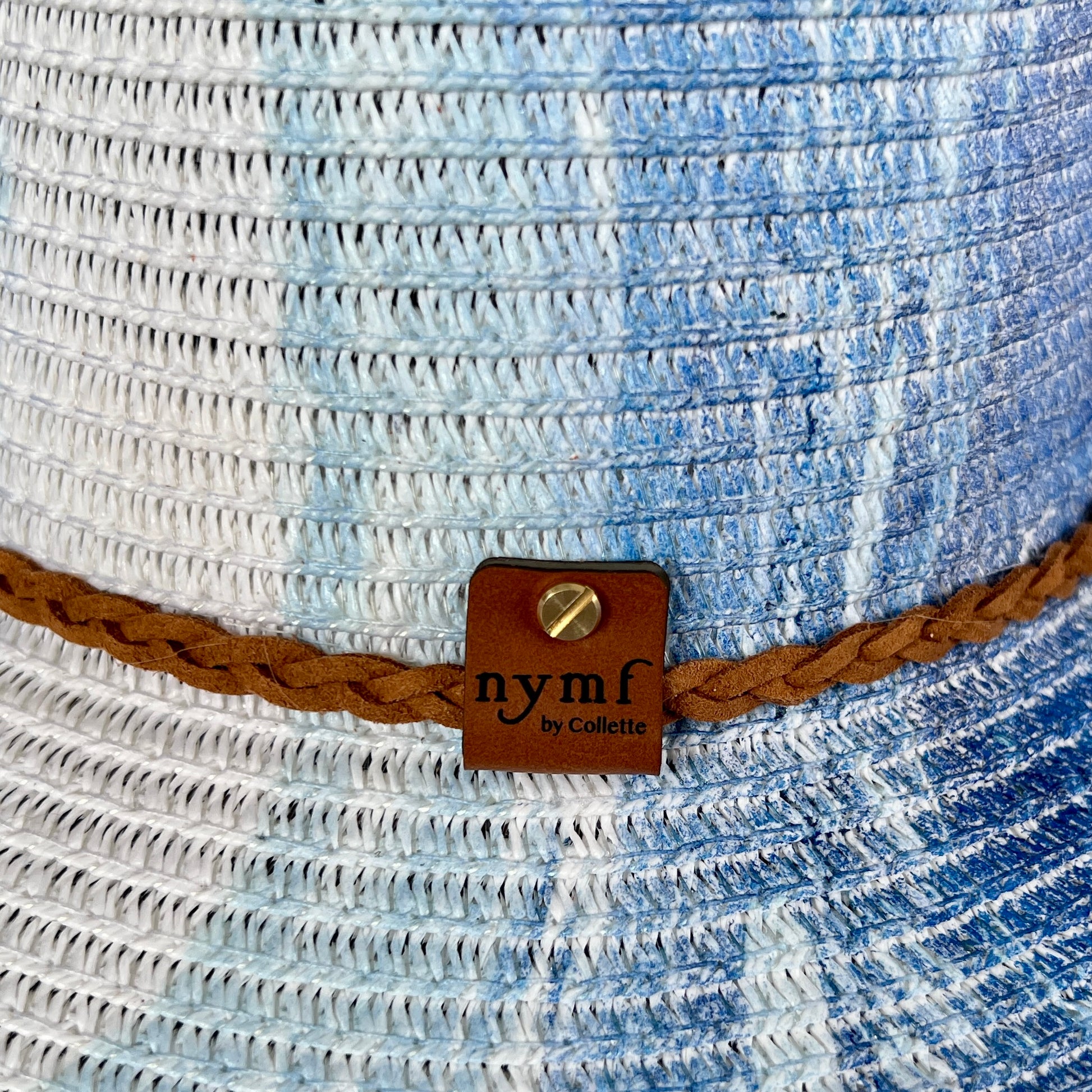 Blue Marbled Straw Cowboy Hat