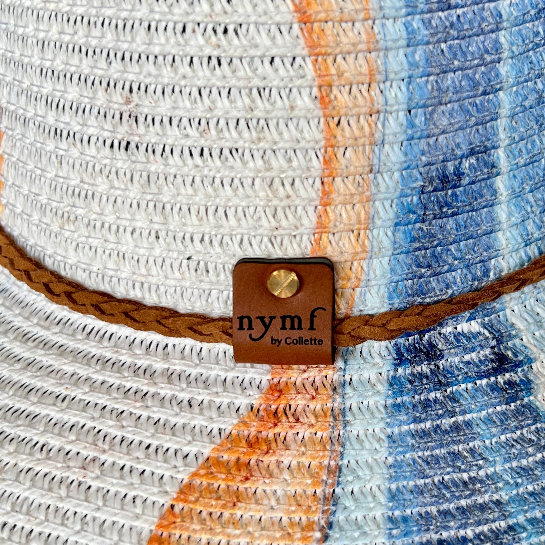 Blue + Orange Marbled Straw Cowboy Hat