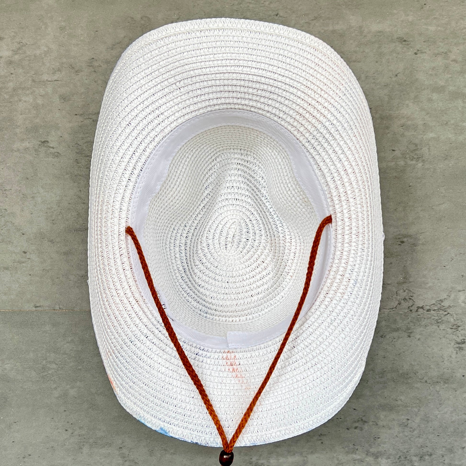 Blue + Orange Marbled Straw Cowboy Hat