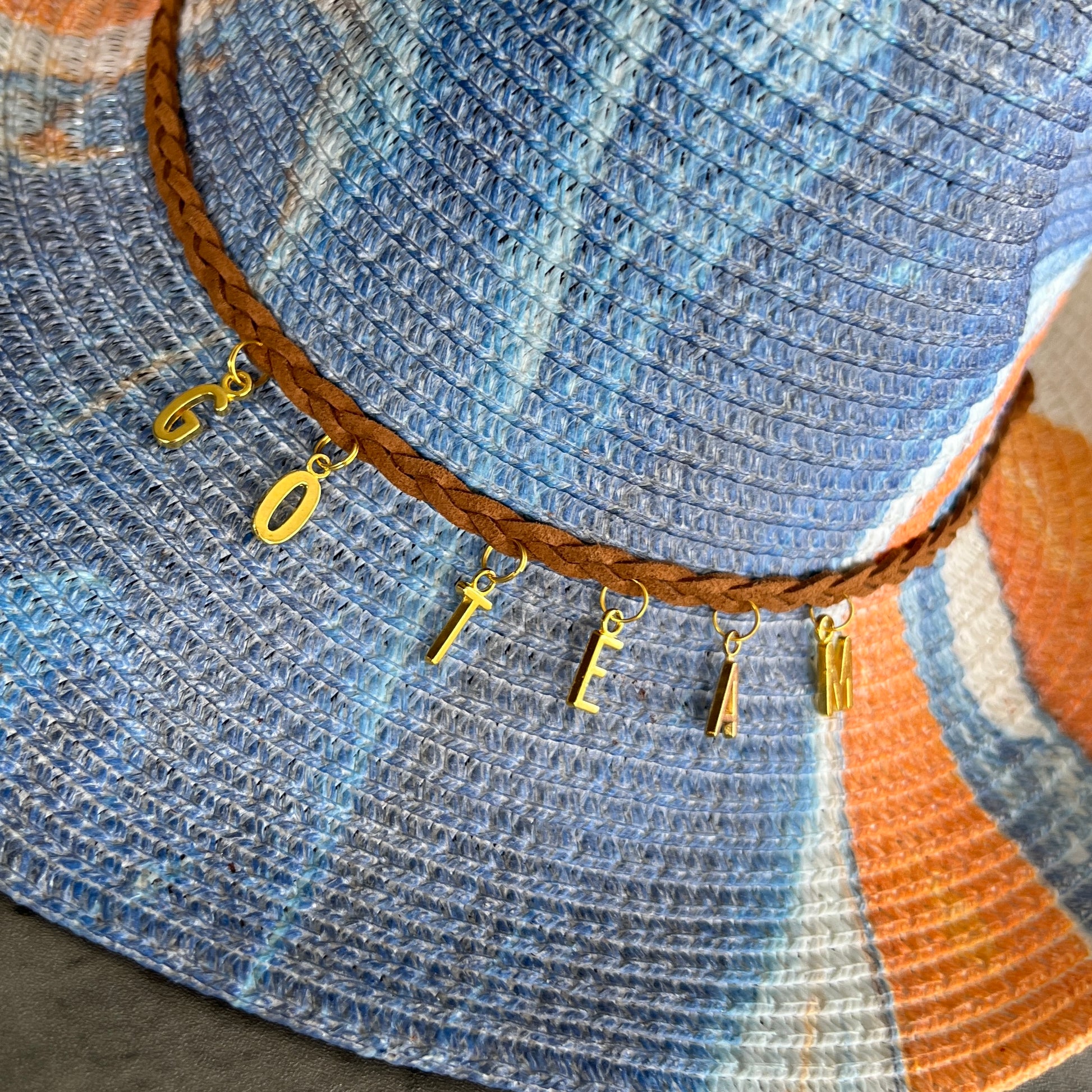 Blue + Orange Marbled Straw Cowboy Hat
