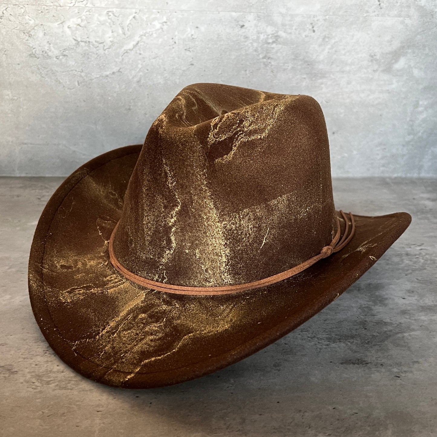 Gold Marbled Felt Cowboy Hat