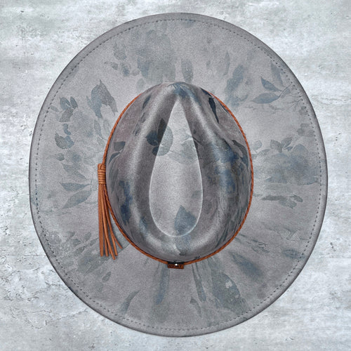 Gray Roses Suede Rancher Hat