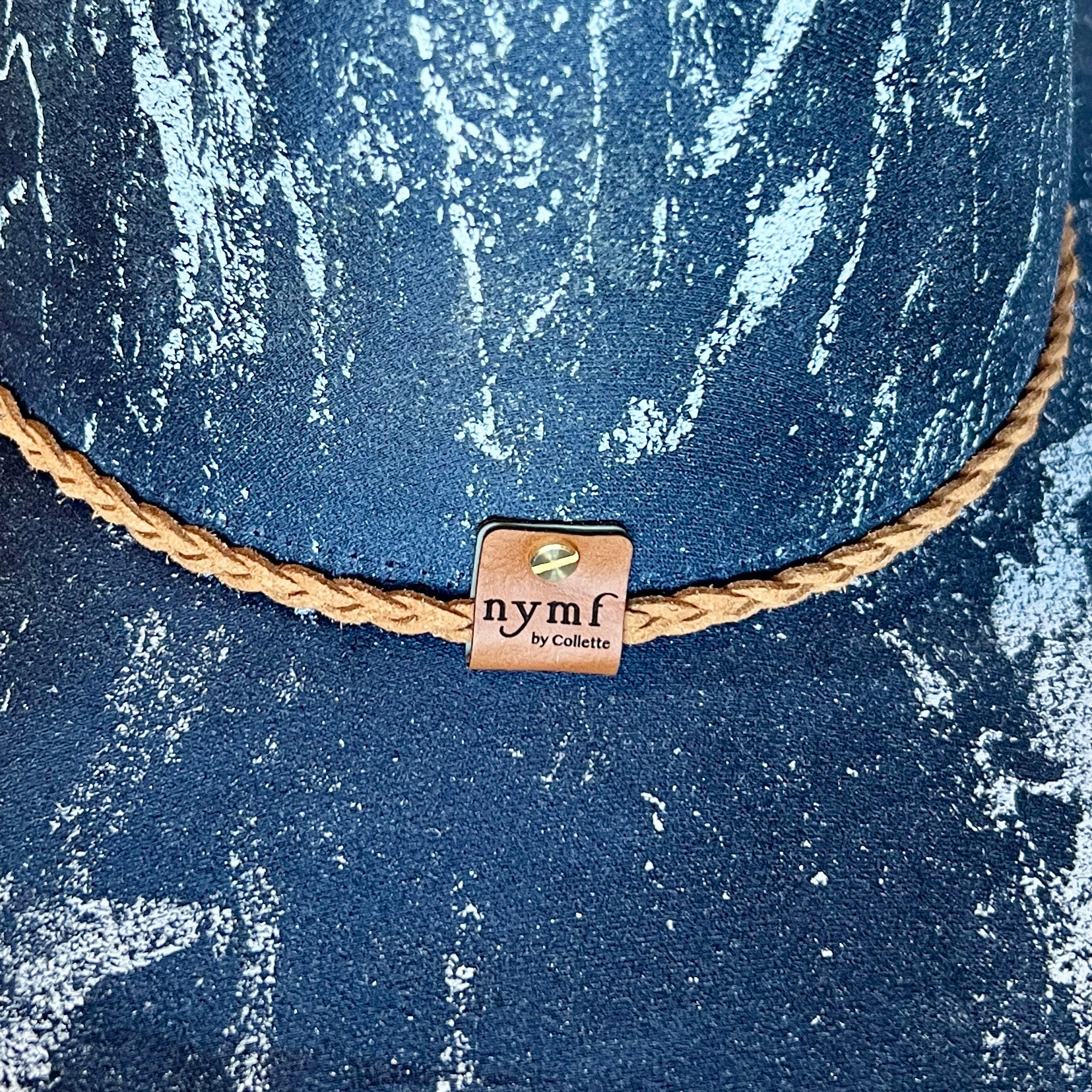 White Marbled Wide Brim Suede Rancher Hat