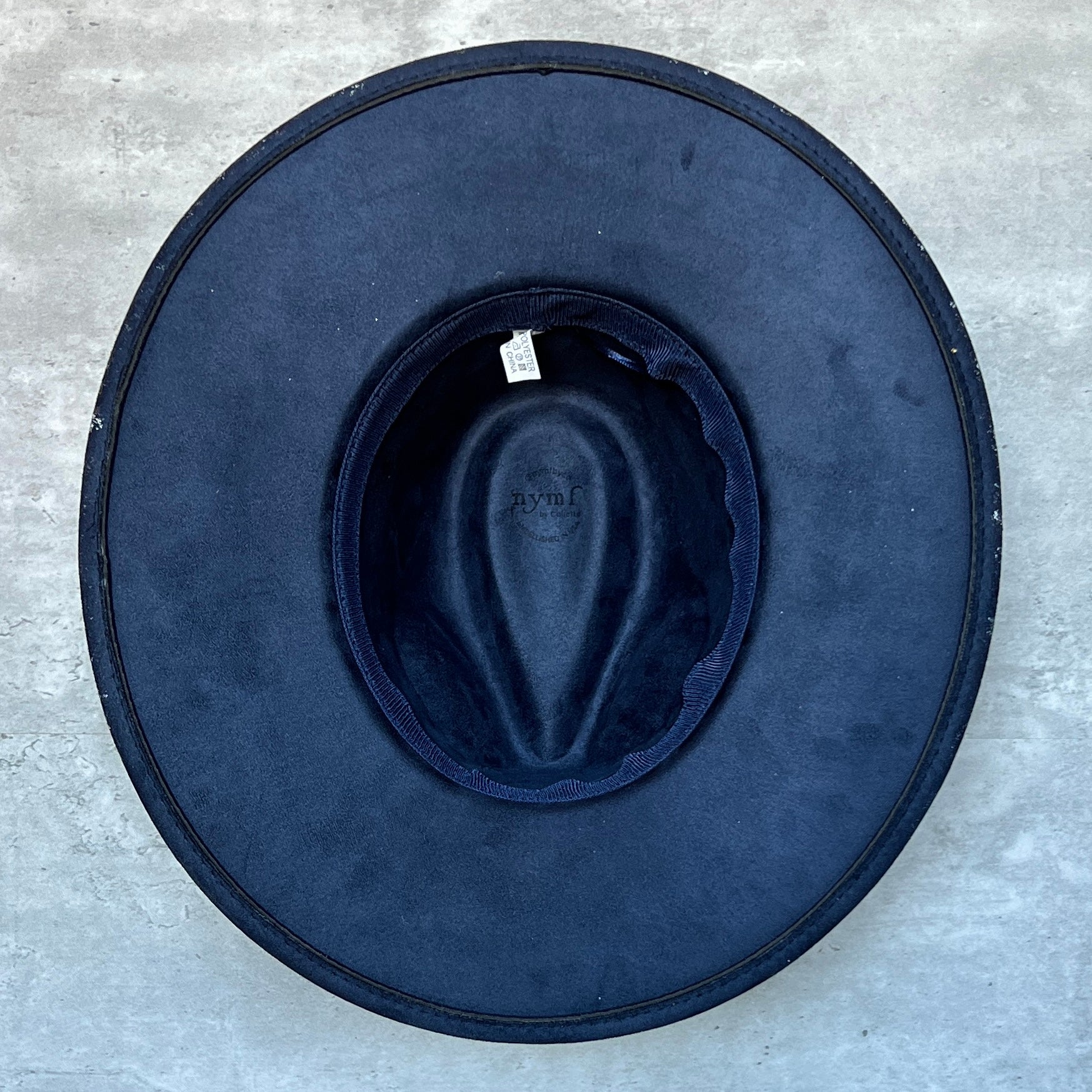 White Marbled Wide Brim Suede Rancher Hat