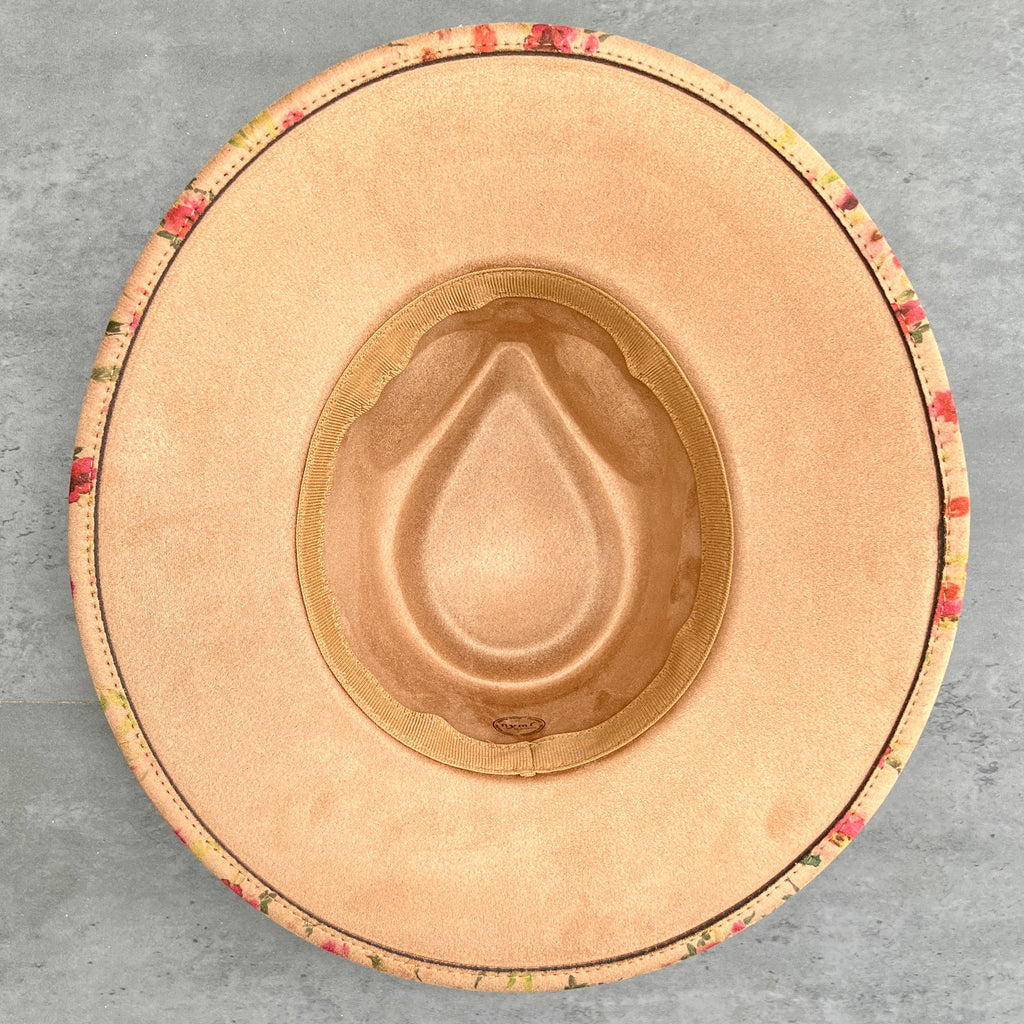 base view of tan rancher hat