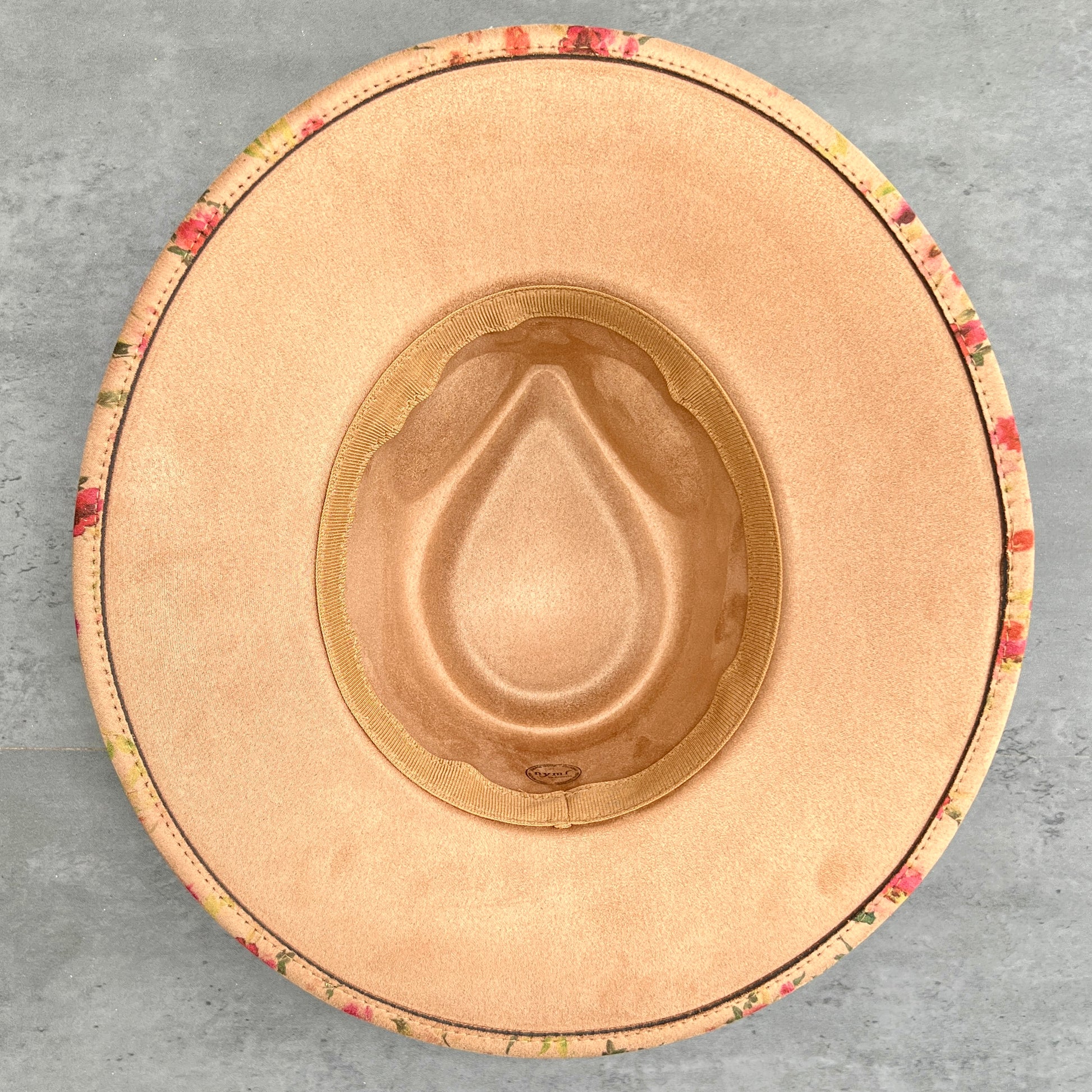 base view of tan rancher hat