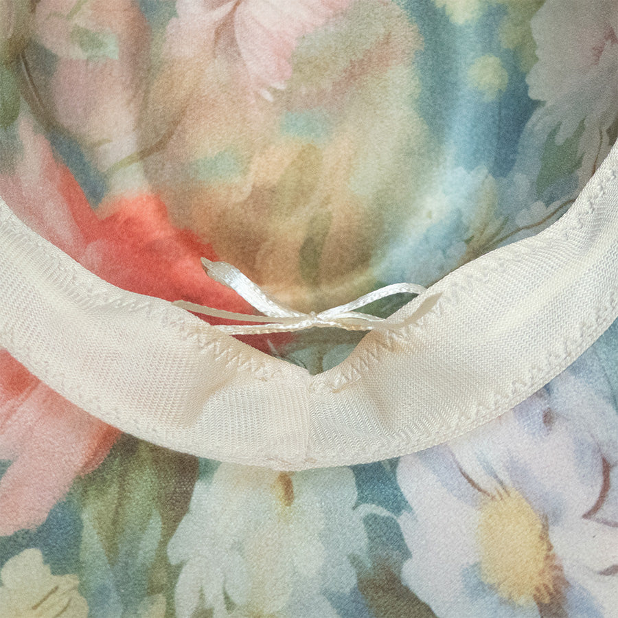 Interior drawstring detail of blue floral cowboy hat