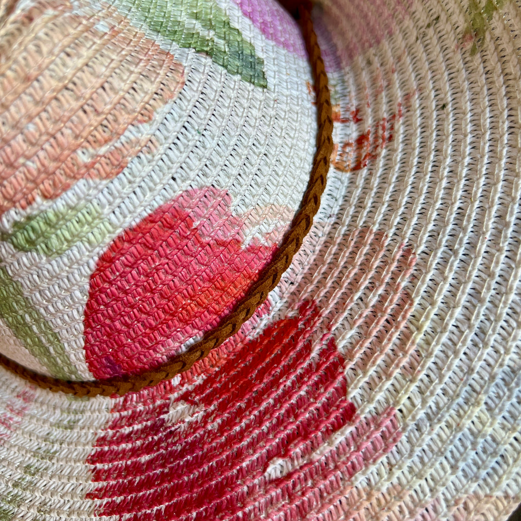 Watercolor Peonies Straw Cowboy Hat