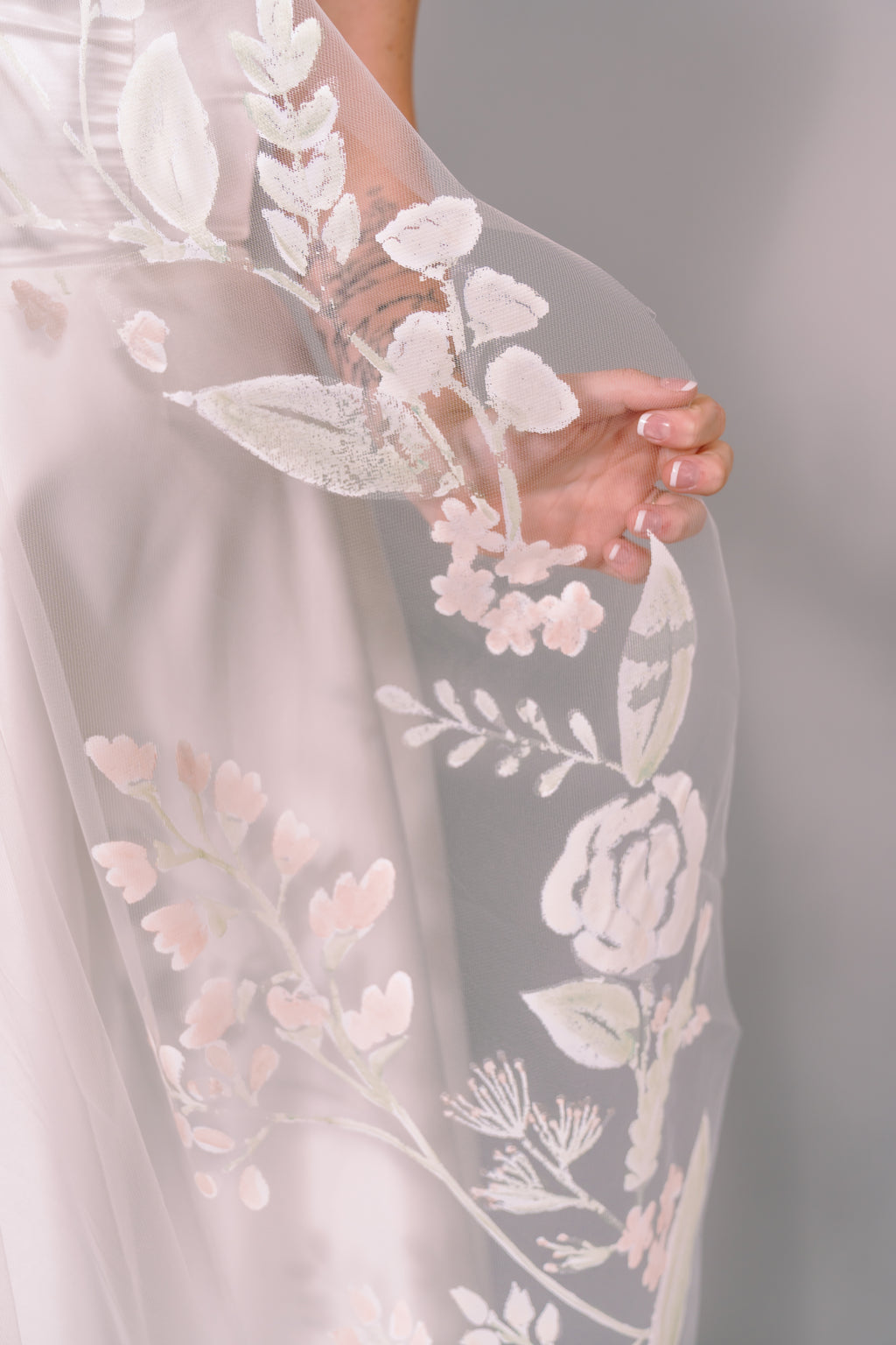 Wildflowers Hand-Painted Cathedral Veil