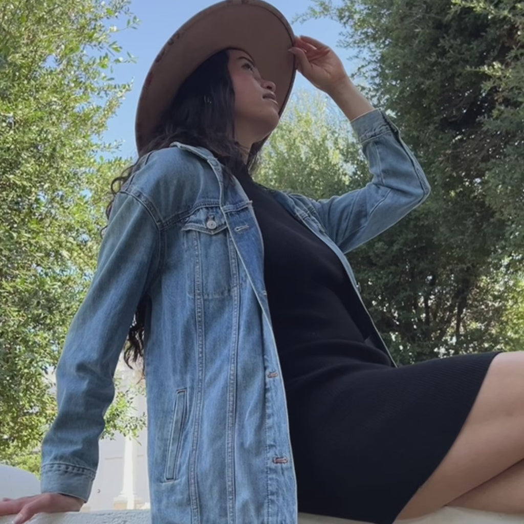 Red Roses Suede Rancher Hat - Pinched Front
