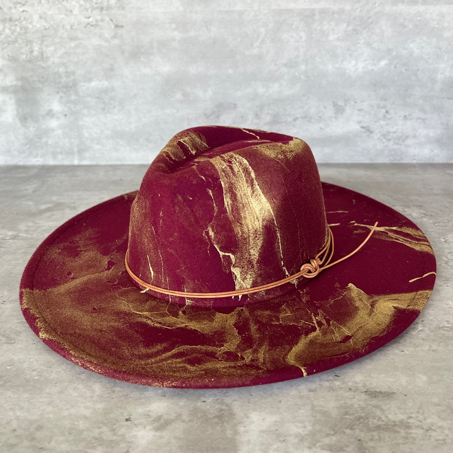 Gold Marbled Wide Brim Felt Rancher Hat
