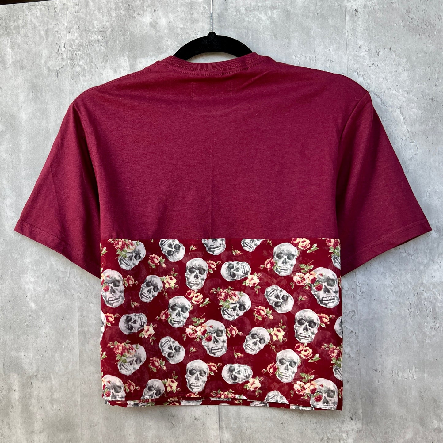 Skulls + Roses Sheer Sporty Crop Tee