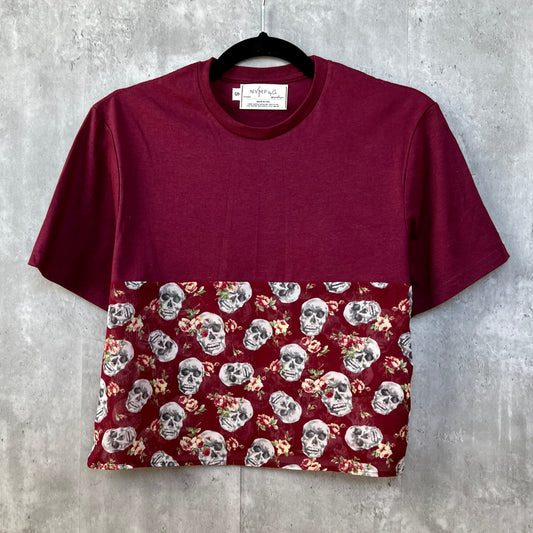 Skulls + Roses Sheer Sporty Crop Tee